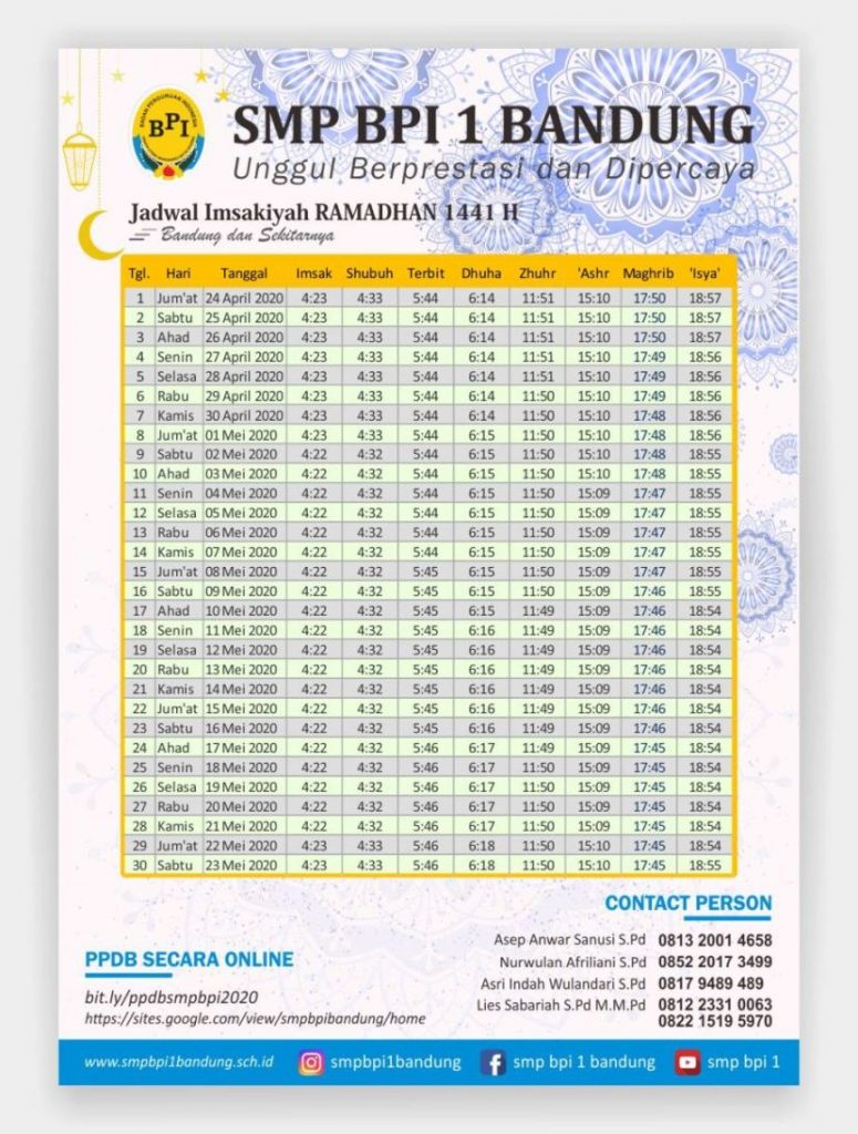 Desain Jadwal Imsakiyah Puasa Ramadhan 2020/1441H – SerbaBisnis
