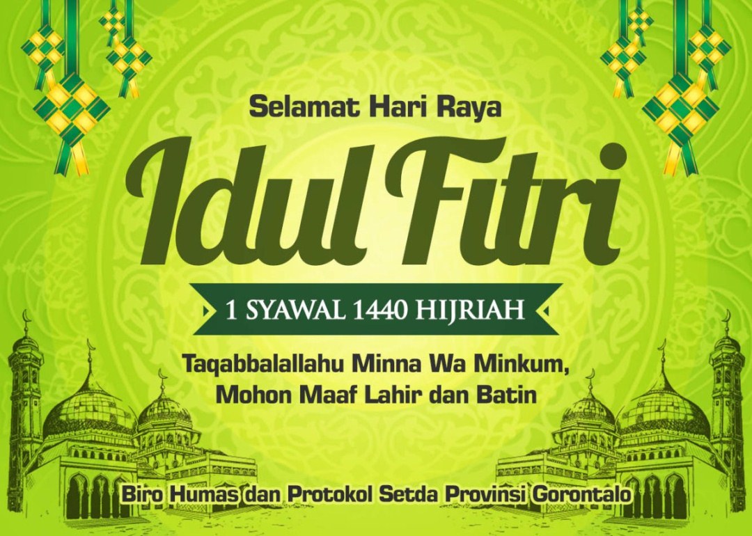 Banner Idul Fitri Biro Humas dan Protokol Setda Provinsi Gorontalo