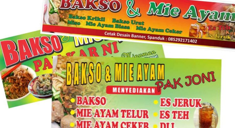 3 Desain  Banner  Spanduk Bakso  dan Mie Ayam cdr  SerbaBisnis