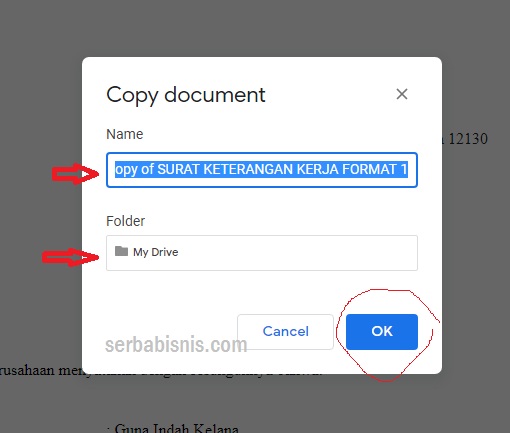 Cara membuat salinan dokumen google doc