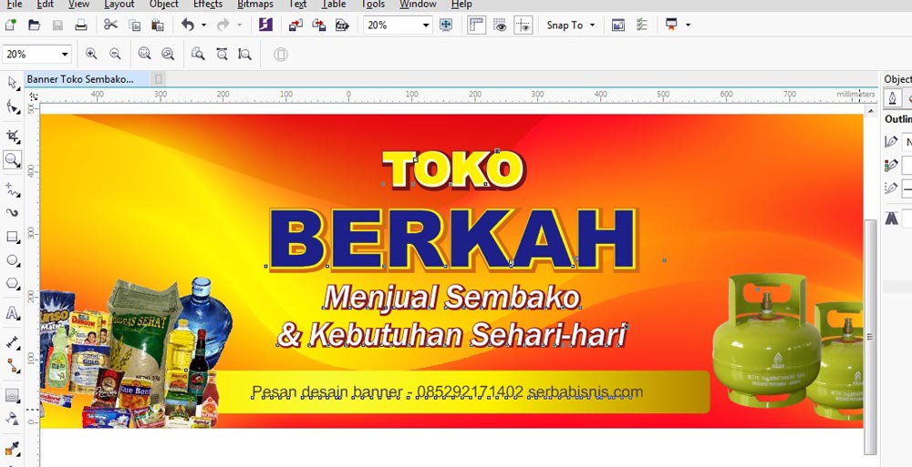 Desain Spanduk / Banner Toko Sembako SerbaBisnis